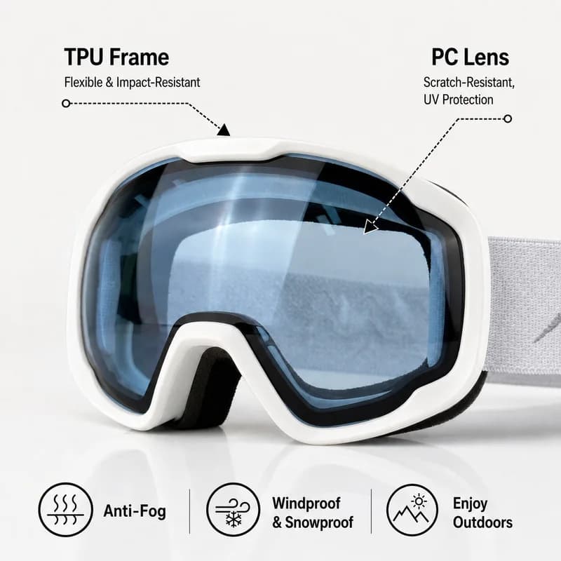 Children's goggles, double-layer anti-fog UV protection eyewear, suitable for boys and girls, outdoor ski equipment