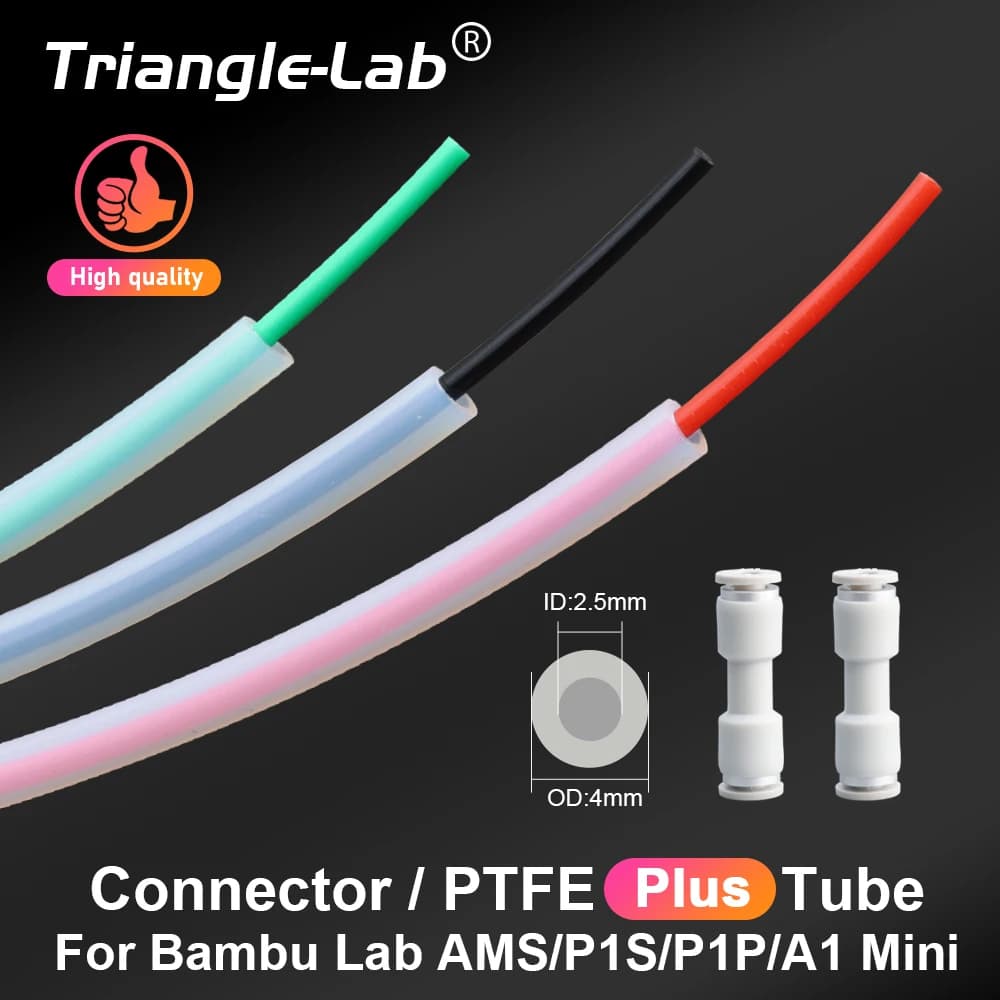 Tubo Trasparente PTFE PLUS Trianglelab ID 2.5MM OD 4MM per Stampanti 3D P1S P1P AMS A1 Mini, Tubo PTFE PLUS X1C Bambulab 2.5X4MM