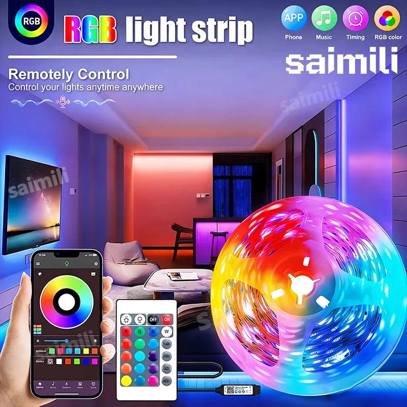 LED Strips 5V USB RGB 5050 with music synchronization and control via app, flexible LED lights for interior decoration and TV backlight