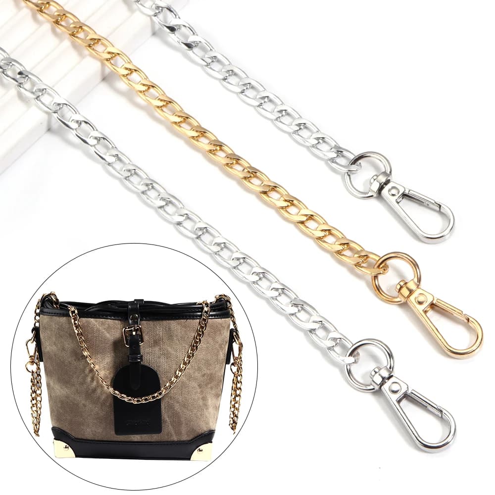 1 striscia di accessori per parti di ricambio per catena di borse in metallo e alluminio per borsa a tracolla intrecciata a mano Cinghie staccabili fatte a mano fai-da-te