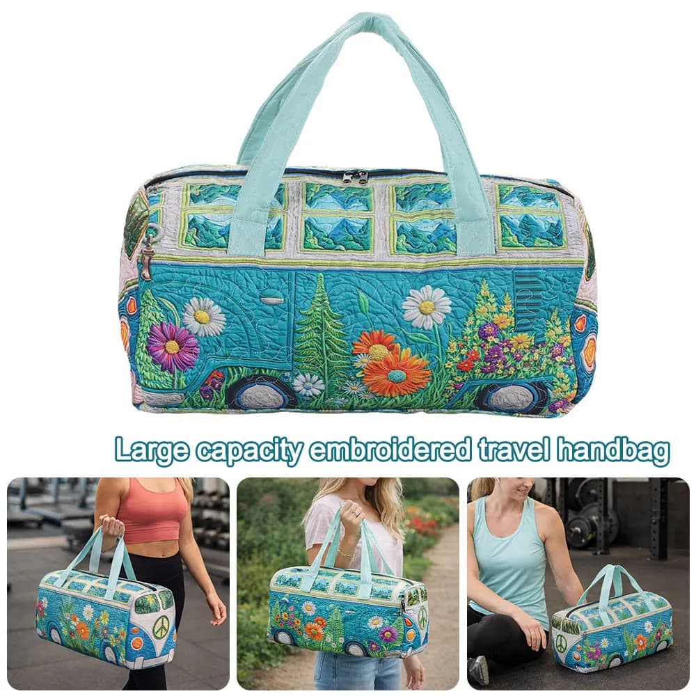 Adjustable Strap Quilted Duffle Bag 3D Quilting Craft Large Capacity Travel Duffel Bag Tote Bags Short-distance Handbag