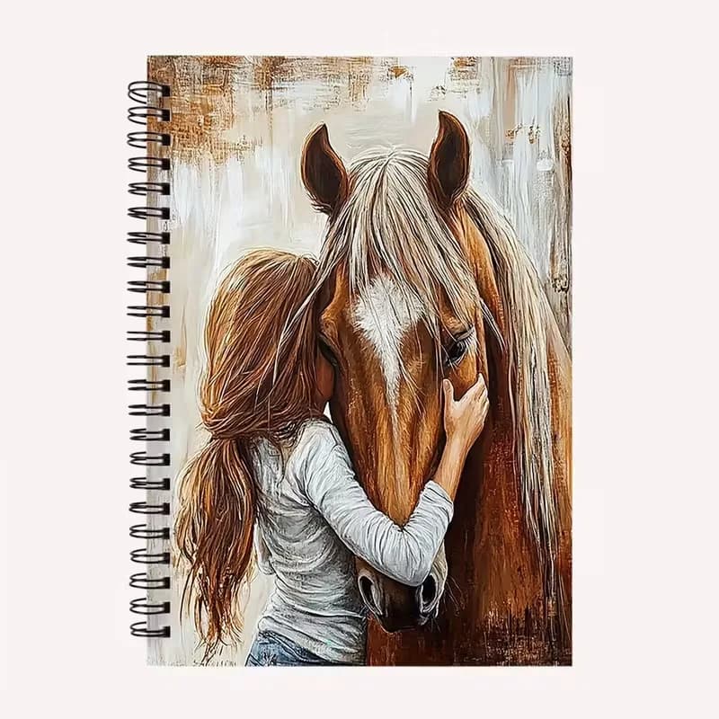 New Popular Cross-border 100 Pages A5 Horse Lover Spiral Notebook, Sketchbook & Diary