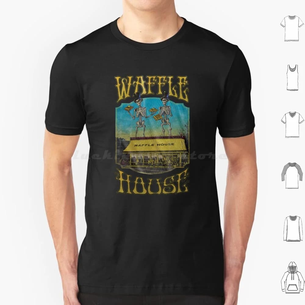 Maglietta vintage Dead Waffle Grateful House di grandi dimensioni 100% cotone