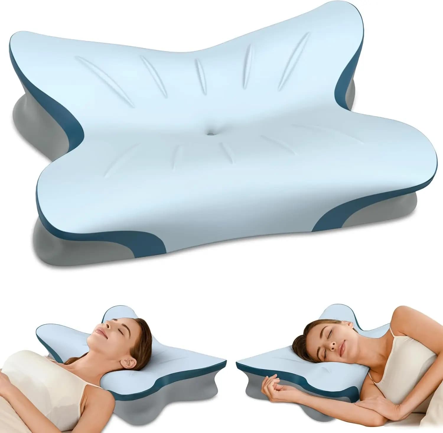 Ergonomic Cervical Cushion for Relieving Collo Pain, Memory Foam Sagomato Cushion Refreshing for Sleeping on a Fianc, Back or Stomaco