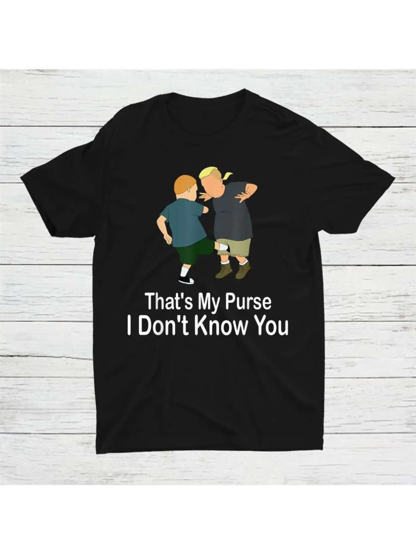 T-shirt "Those My Purse I Don't Know You" - Stampa cartoon, elasticizzata, girocollo stile street estivo