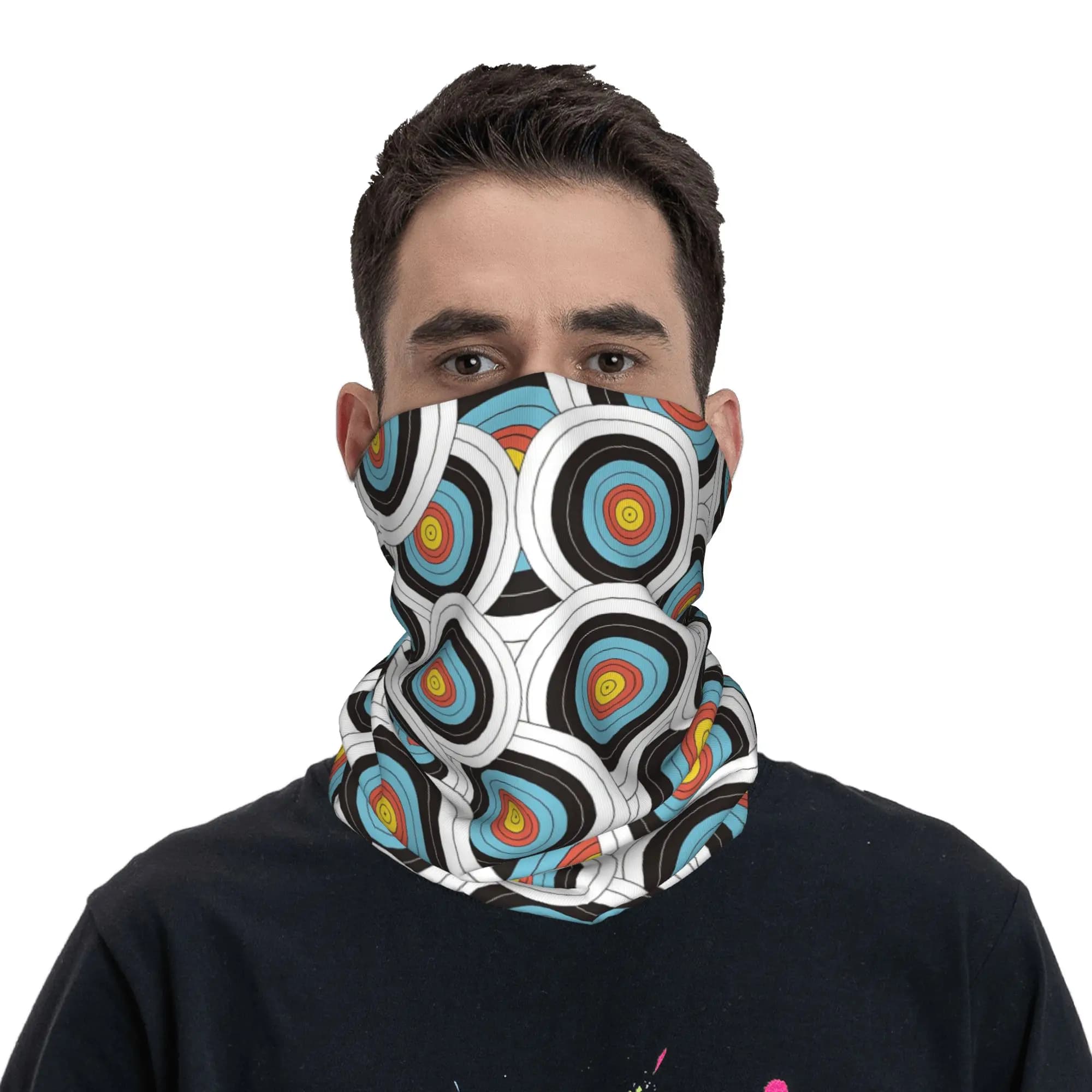 Sciarpa Multifunzione On Target Archery Targets Bullseye Bandana, Copricapo Antivento Unisex per Escursionismo e Pesca