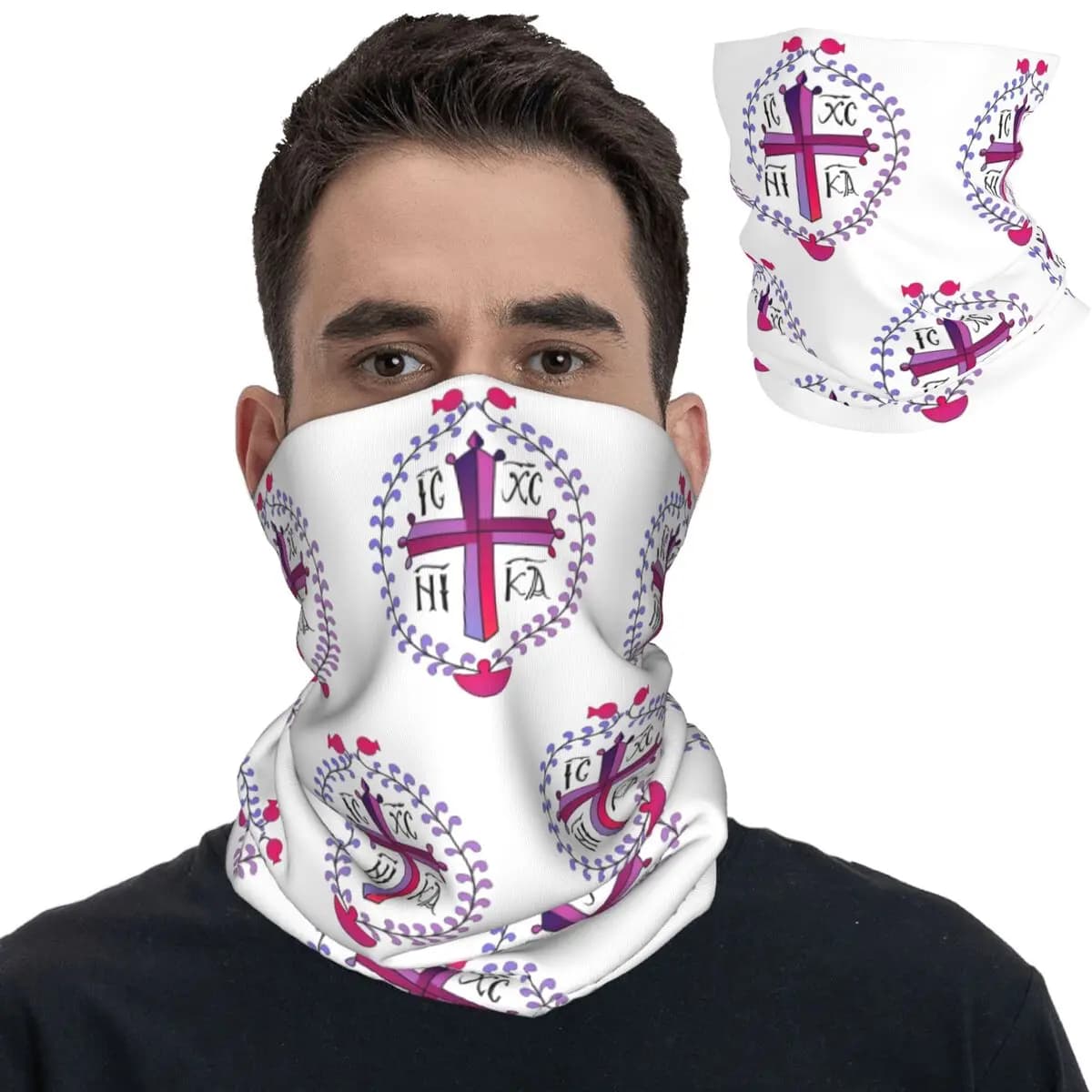 IC XC NIKA chrustogram Jesus Christ Bandana Neck Cover stampato passamontagna maschera per il viso sciarpa fascia calda per uomo donna adulto