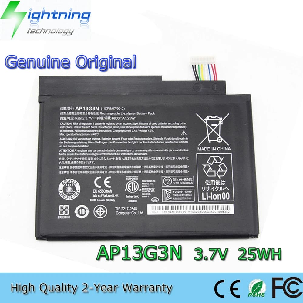 Batteria per laptop AP13G3N 3,7 V 25 Wh per Acer Iconia W3-810 8' Tablet 1ICP5/67/90-2 ecc.