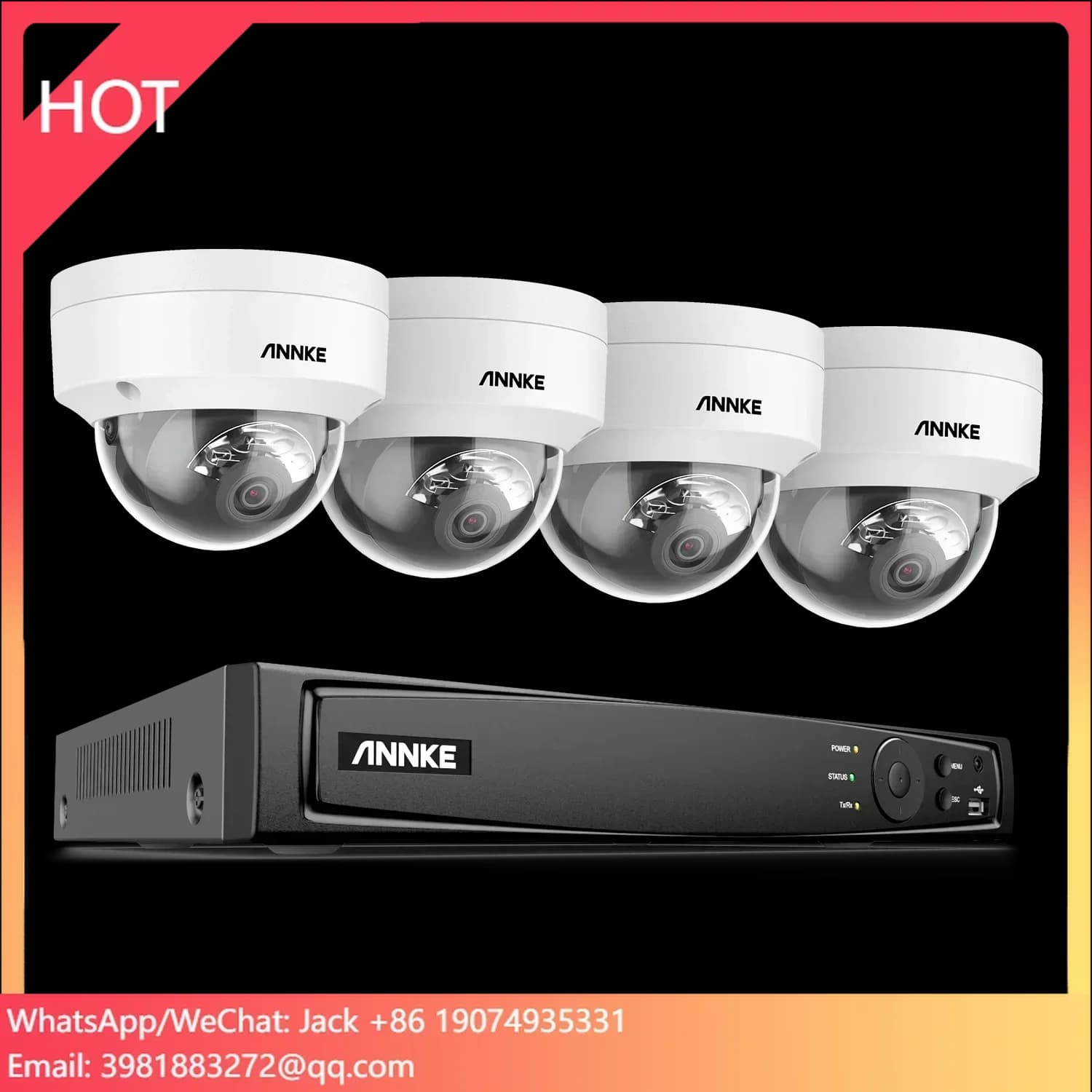Sistema di Telecamere di Sicurezza ANNKE 8CH 4K(8MP) H.265+ PoE NVR, Telecamera CCTV da Esterno 8MP con Rilevamento AI, Illuminazione Intelligente e Microfono