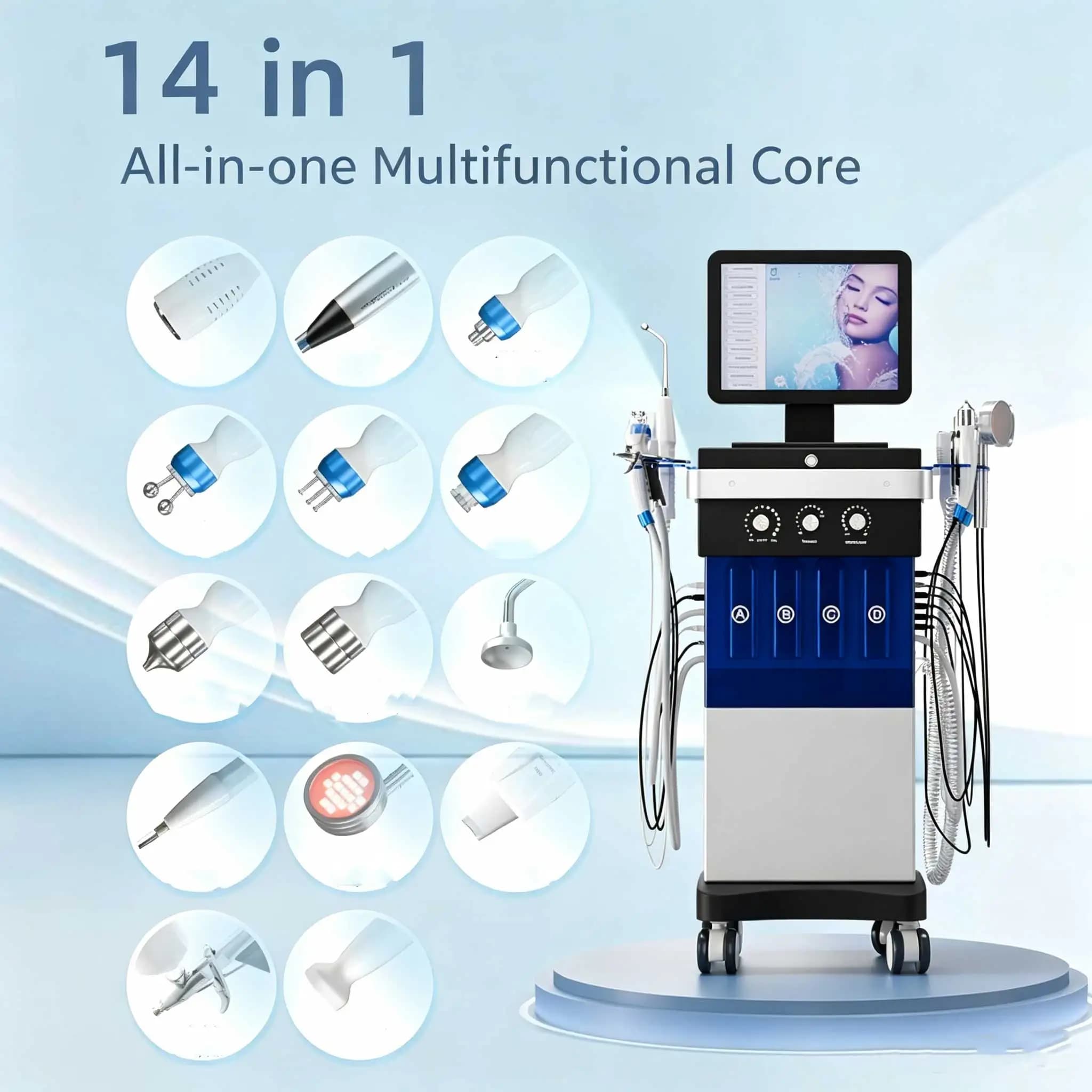 14 in 1 Water Light Facial Care Device, Suitable for Skin Rejuvenation, Moisturizing Beauty Facial Care, Water Light Exfoliating