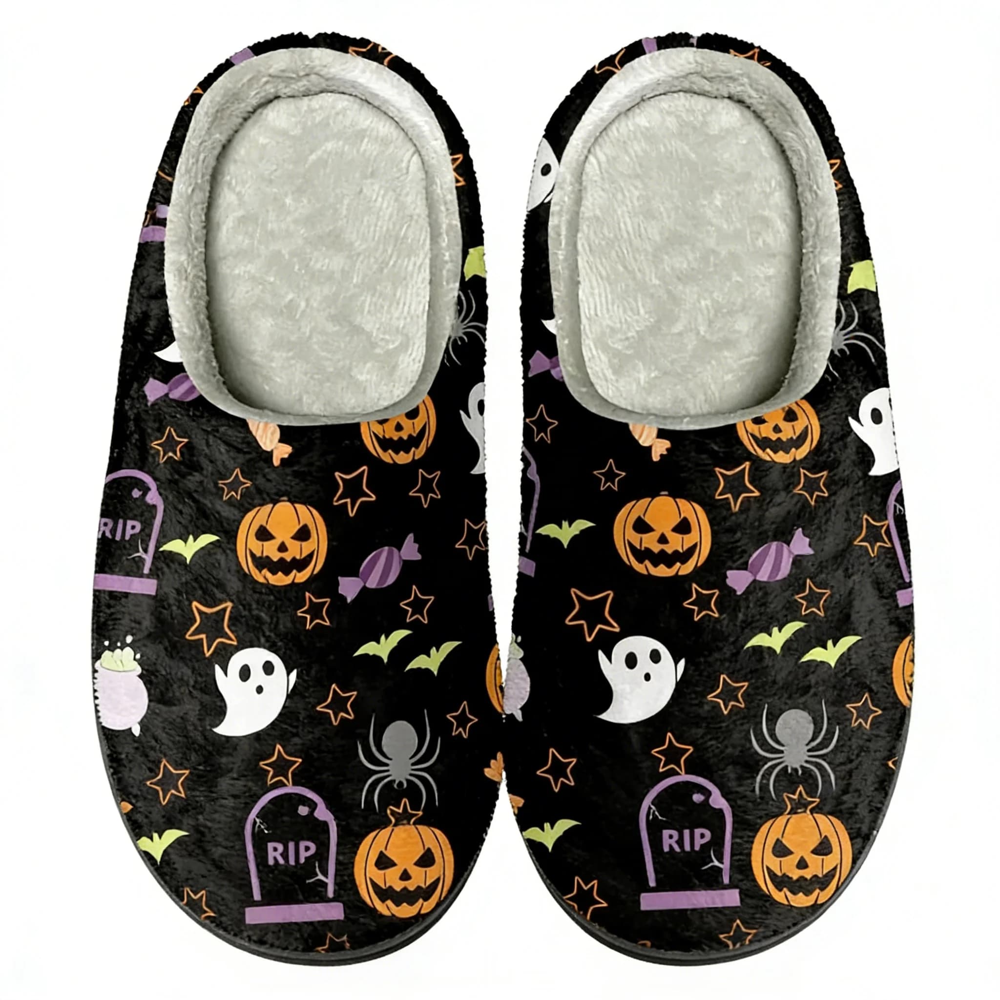 Women's Anti-Slip Home Slippers With Halloween Design, Cotton Comfy, For Couple, Hot And Casual For Winter, Fast Shipping