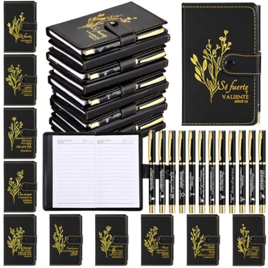 Sets Fathers Day Christian Gifts Bulk for Church Men Women Religious Leather Notebook Prayer Journal with Pen Bible Study Group