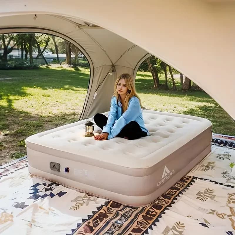 Outdoor Inflatable Mattress for Camping, Inflatable Bed Portable with Integrated Pump, Height 40CM, Thickness