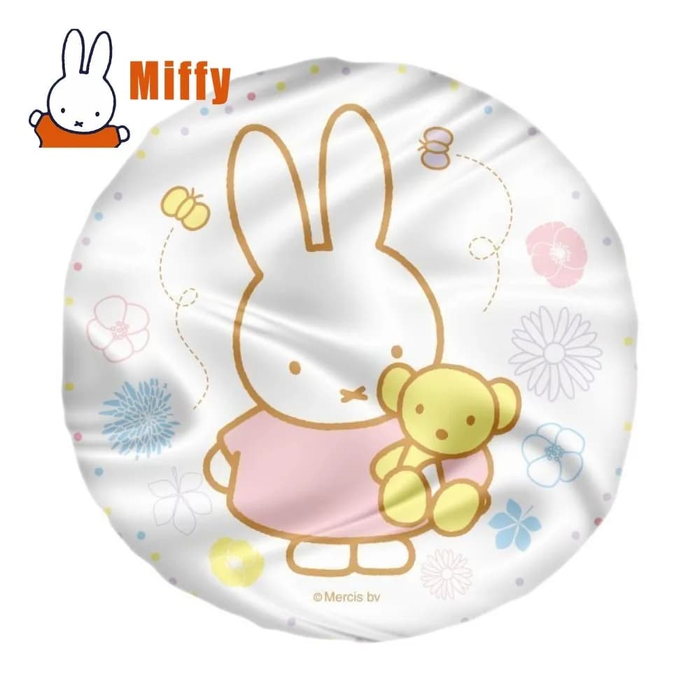 Kawaii Miffy Shower Cap Cute Rabbit Bath Bonnet Waterproof Elastic Satin Hair Cover Sleeping Night Hat Head Wrap Women Gift