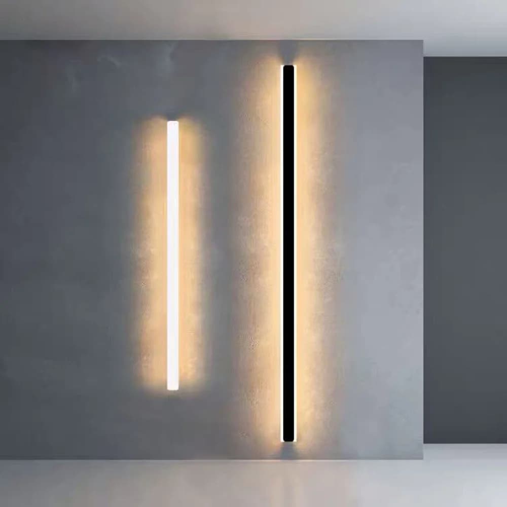 Lampada da parete moderna a LED nera per la decorazione del soggiorno della sala da pranzo lampada da parete ad angolo per scale a strisce lunghe a LED