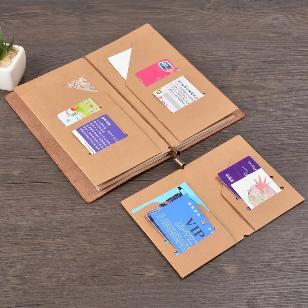 Prodotti per l'archiviazione in carta Kraft Biglietti Carte Borsa portaoggetti per viaggiatori Midori Notebook Diario Ricariche Accessori per pianificatore retrò