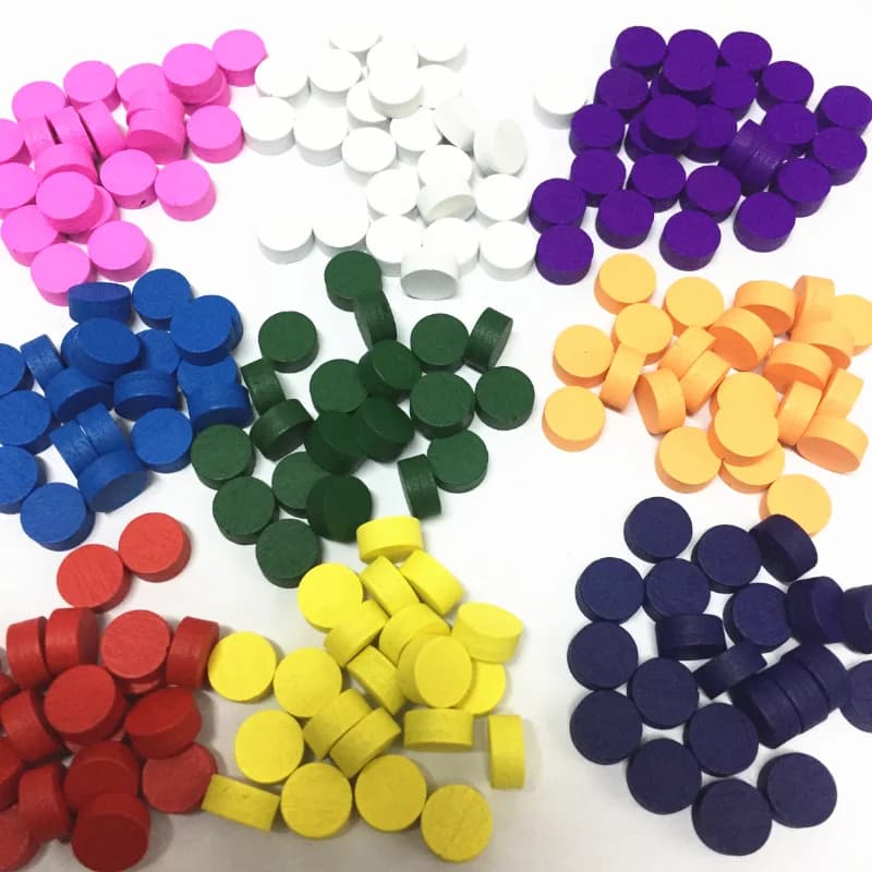 100 Pz Dischi Diametro 10*5 MM 10mm dischi Peone Pezzi di Gioco in Legno Peone Colorato/Scacchi Per Gioco da tavolo/Giochi Educativi Accessori
