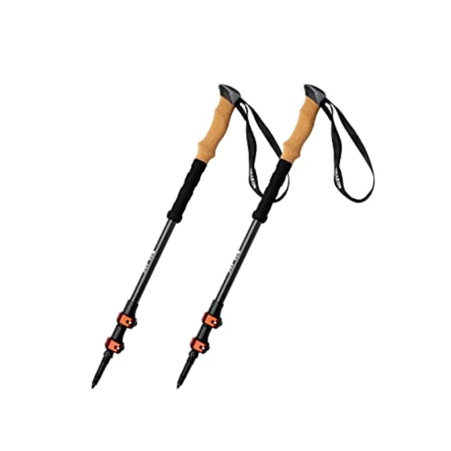 Drakon Outdoors - Bastoncini da Trekking Drakon 2.0 - Pali in Fibra di Carbonio Ultraresistenti - Bastoncini Ultraleggeri Pieghevoli con Impugnature in Sughero