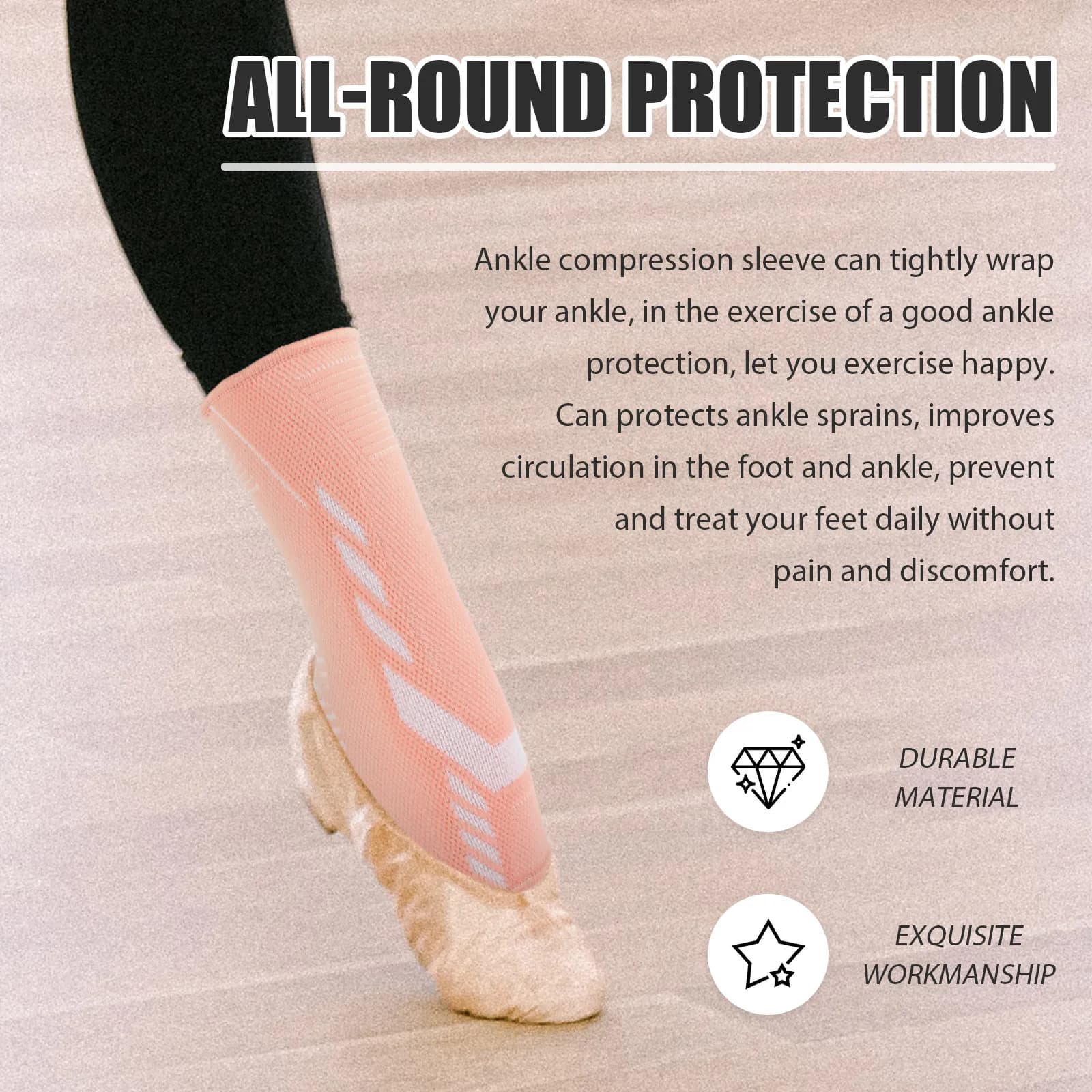 1 Paio di Calze a Compressione e Supporto per Caviglia da Donna, Traspiranti, per Sport, Sollievo dal Dolore al Piede, Fascite Plantare, Corsa