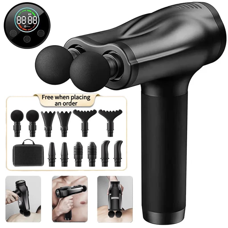 Double Head Portable Muscle Massage Gun, for deep tissues, relieves fatigue, ideal for employees, seniors, fitness enthusiasts