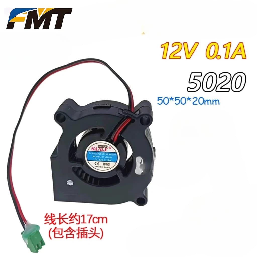 FMT. Adatto per umidificatore 5020 5CM 0.1A 12V Ventola di raffreddamento silenziosa