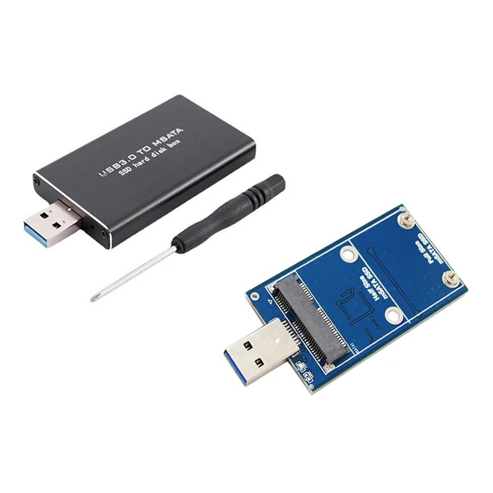 MSATA a USB 3.0 SSD Enclosure HDD esterno Hard Disk Box 6Gbps adattatore convertitore da USB 3.0 a mSATA per SSD MSATA 30*30/50