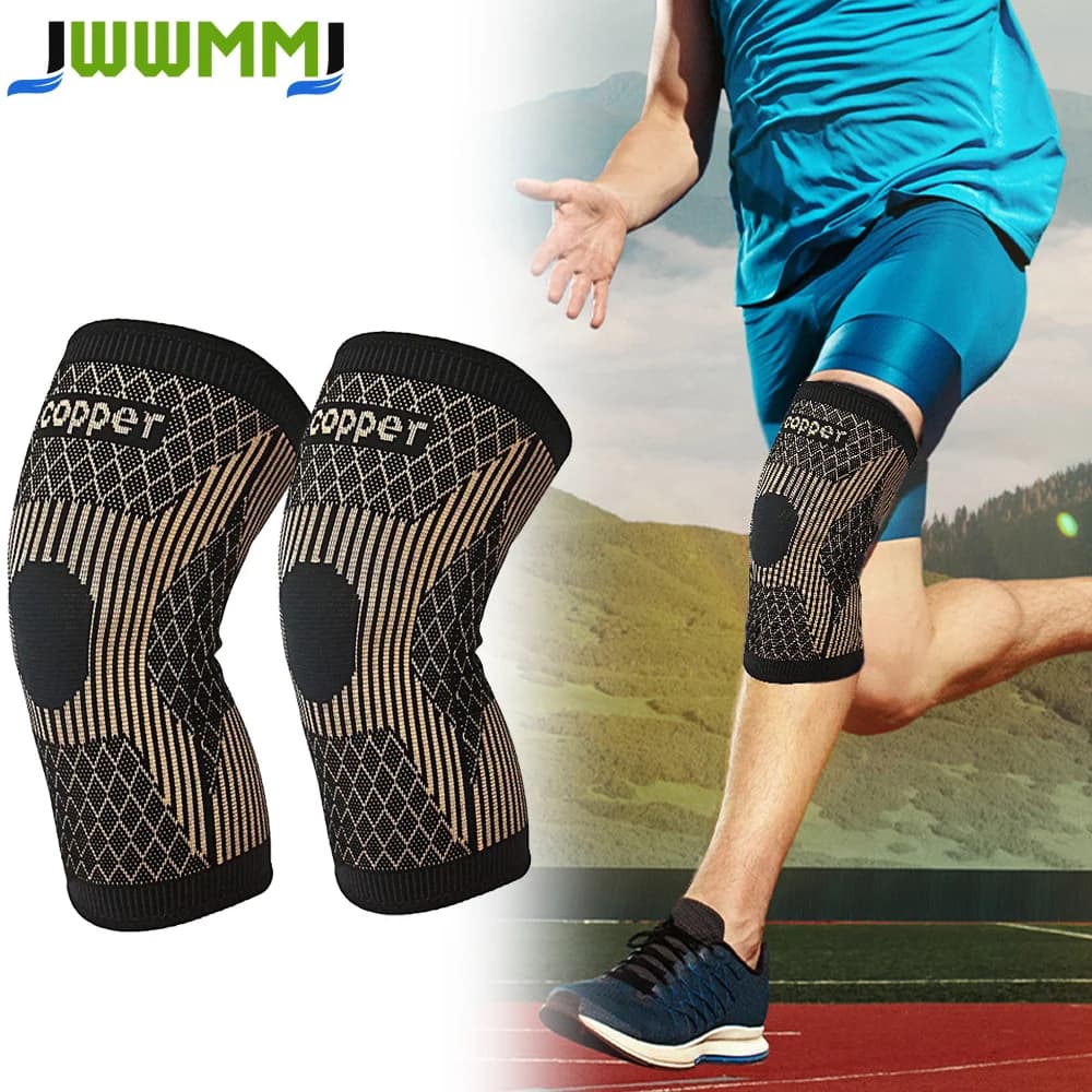 1/2Pcs Copper Knee Brace for Women and Men-Copper Knee Compression Sleeve Copper Knee Sleeves for Knee Pain, Arthritis, Sports