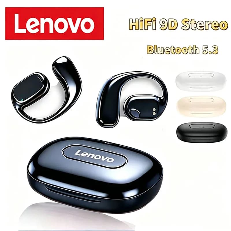 Lenovo Wireless Bone Conduction Earphones Ear Hook Bluetooth 5.4 Headphones HiFi 9D Stereo Noise Earphones For Outdoor Sports