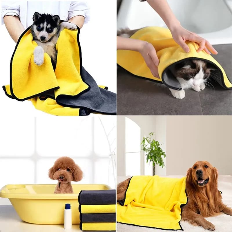 2-10 Towels for dogs and cats fast drying Soft fiber towel Absorbent bath towel Bathrobe for animals Comfortable towel for cleaning Furnishings for pets