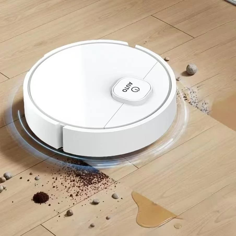Robot Aspirapolvere 3-in-1 per Pavimenti in Legno, Piastrelle e Tappeti, Pulizia Multi-Superficie, Compatto, Durevole e Salvaspazio per Famiglie Impegnate