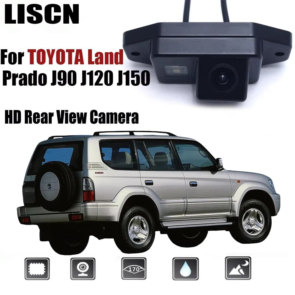 Per TOYOTA Land Cruiser Prado J90 / J120 / J150 Telecamera posteriore CCD Visione notturna RCA / LED Telecamera targa / Telecamera di backup