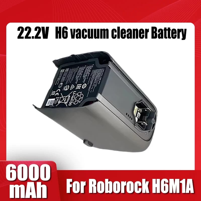 For Roborock H6M1A vacuum cleaner battery accessories, 22.2V 6000mAh, large capacity battery