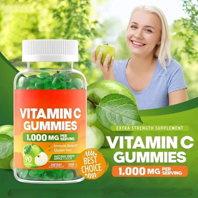 Vitamin C gummed candies for children promote collagen synthesis, improve endurance and integrate nutritional components. Healthy foods