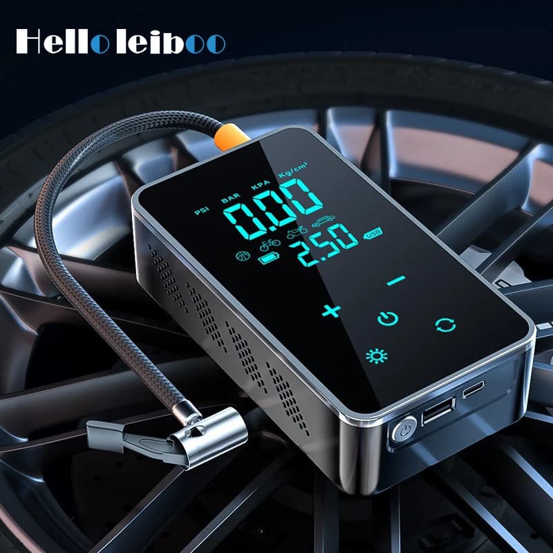 LEIBOO Pompa di Aria Senza Fili 150psi Touch Screen Gonfiatore Elettrico Portatile Dei Pneumatici Per Auto Bici Moto Mini Compressore D'aria