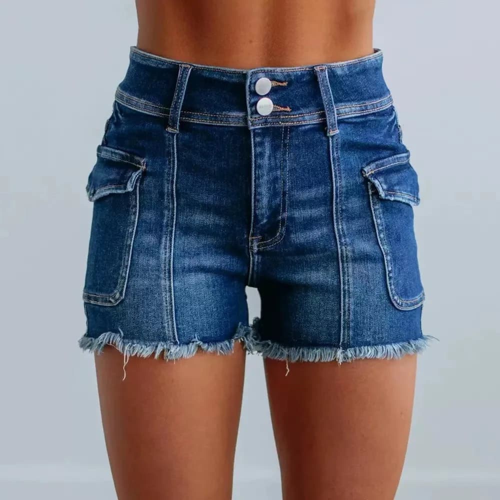 Retro Washed Denim Shorts Women's Loose Casual Versatile Shorts High Waist Zipper Style Summer Collection Ladies' Jeans
