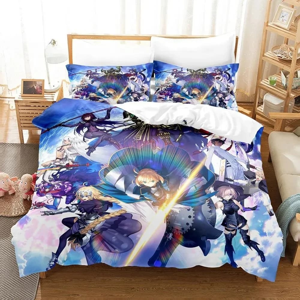 3D Print Anime Bed Sheet Fate Grand Order Bedding Set Single Twin Full Queen King Size Bed Set Adult Boy Bedroom Duvetcover Sets