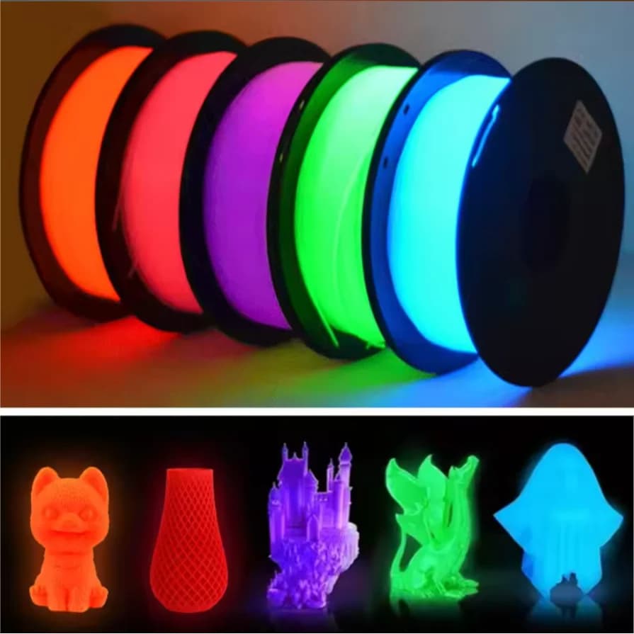 Filament PLA Luminescent 250g 1.75mm for 3D Printer, Rainbow Color Change, Bright Filament Effect Blue Red