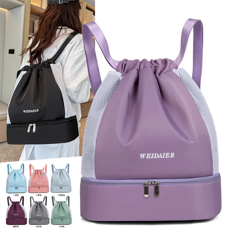 Large Waterproof Backpack for Gym, Sports Bag for Basketball, Football, Hiking, Camping with Shoes Disappearance, Fitness Backpack Black