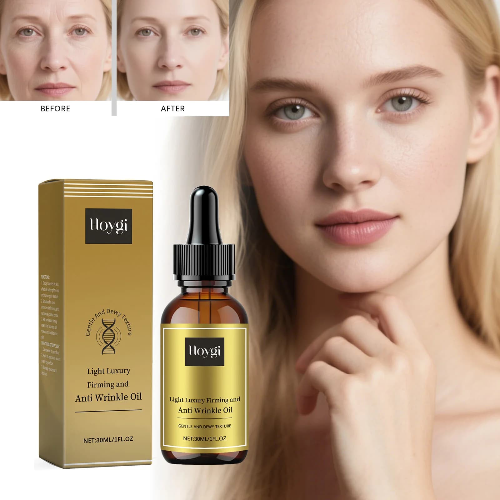 Rassodante Cura del viso Olio Lifting Anti Rughe Schiarisce le linee Stroda la pelle Nutriente Levigante Ammorbidire Siero viso schiarente