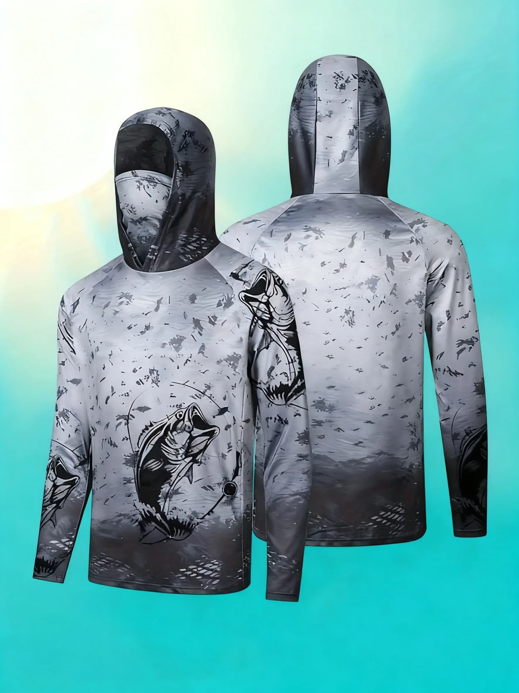 Camicia da uomo a maniche lunghe nuovo stile estate 2026 con stampa 3D motivo pesca per abbigliamento sportivo e casual, comoda e morbida