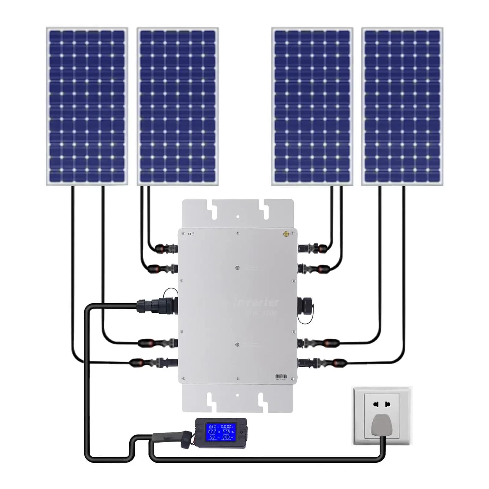 Micro inverter solare MPPT da 1200 W – Fascetta per rete a onda sinusoidale pura per un'energia solare efficiente