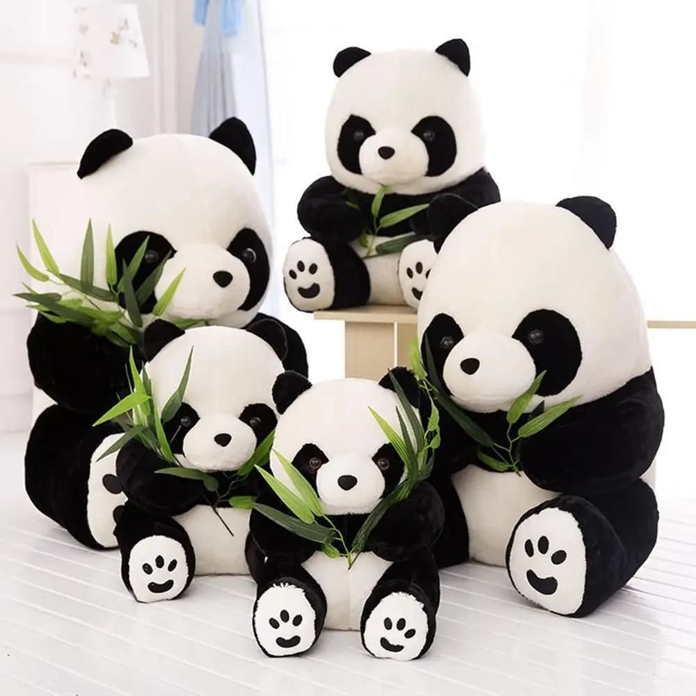 Regalo di Natale in ginocchio seduto simpatico cartone animato cuscino presente Panda