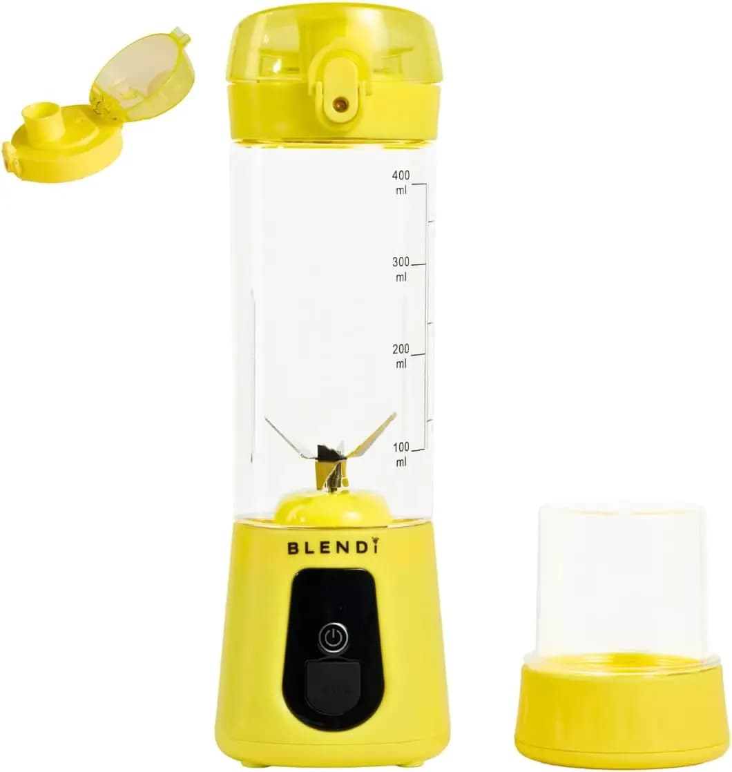 Pro+ 17.5 ounces portable blender, lemon – 120 W tri-glaze, rechargeable via USB C, without BPA, self-cleaning, suitable for travel