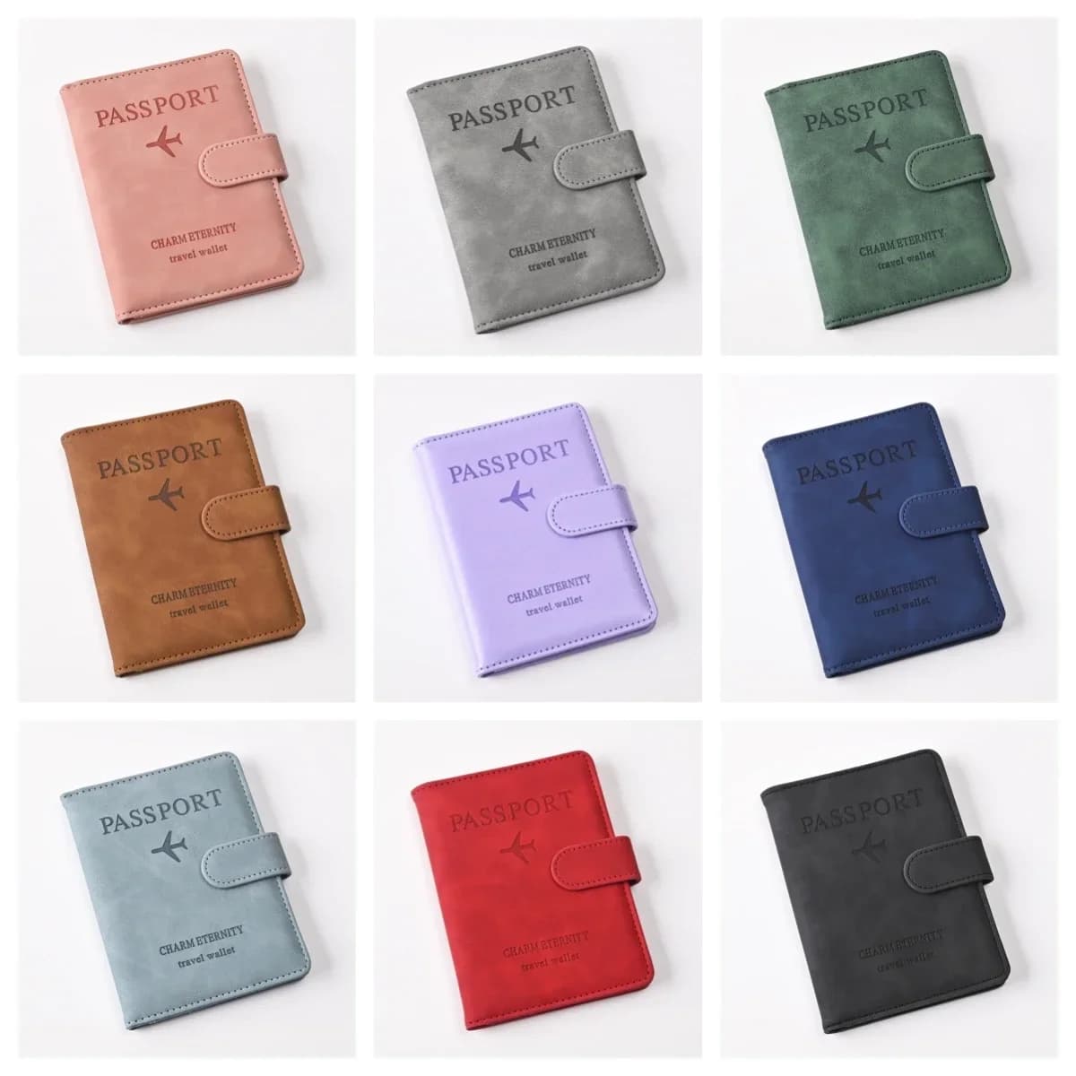 Custodia per passaporto Portafoglio Custodia per carte di credito da viaggio in pelle PU Accessori da viaggio per donna Uomo Custodia per biglietti da visita