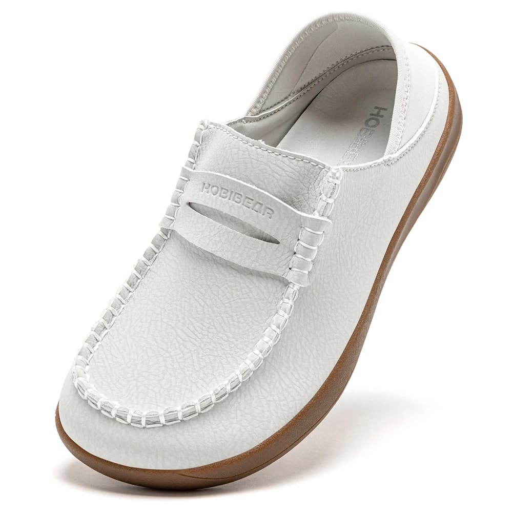 HOBIBEAR Mocassini da donna Barefoot, larghi, senza lacci, leggeri, comodi, in pelle artificiale