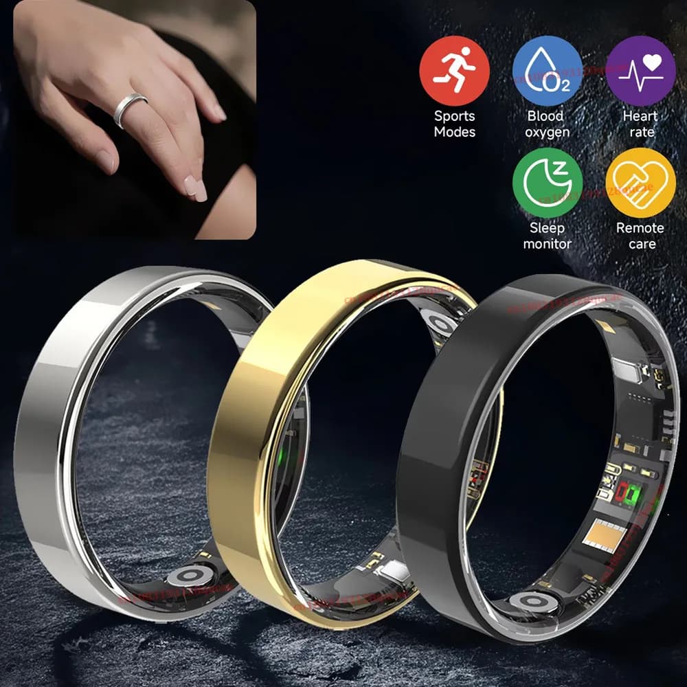 Nuovo Anello Intelligente Bluetooth 2026 Impermeabile Leggero con Monitoraggio Frequenza Cardiaca, Ossigeno nel Sangue e Sonno, Regalo per Uomini e Donne, Impermeabile 5ATM