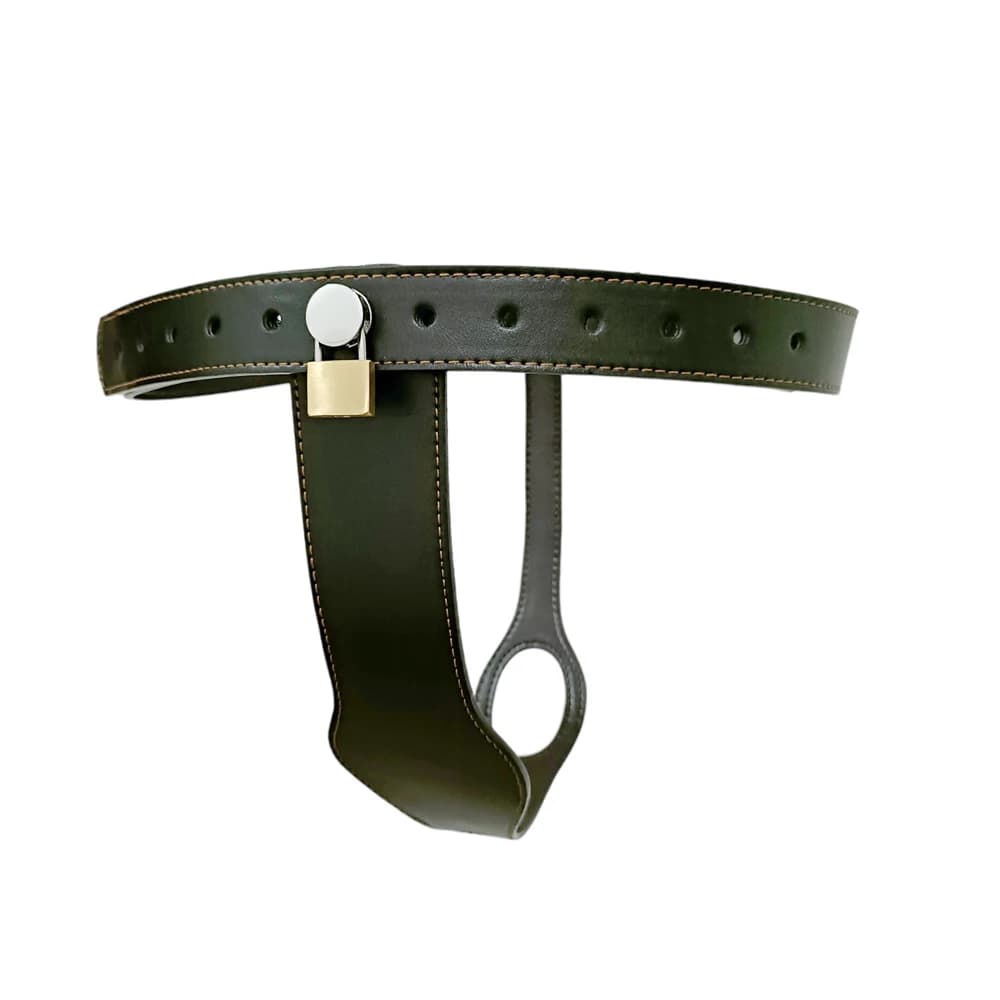 Cintura di Castità in Pelle per Donna, Masturbatore, Pantaloni con Cinghie Regolabili, Dispositivo di Castità con Lucchetto, Giocattoli Sessuali per Donna