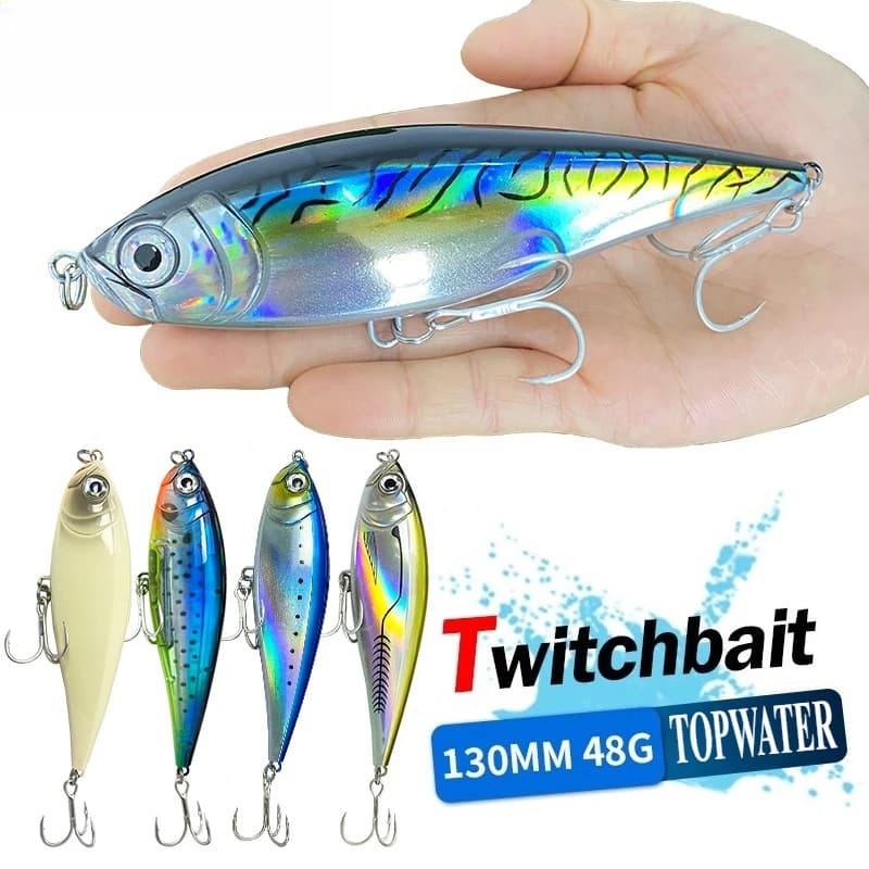 3D Inshore Twitch Esca Esche da pesca Acqua salata Trota Richiamo 130mm 48g Esca a lungo raggio Matita Pesca Casting Bass Minnow Wobblers