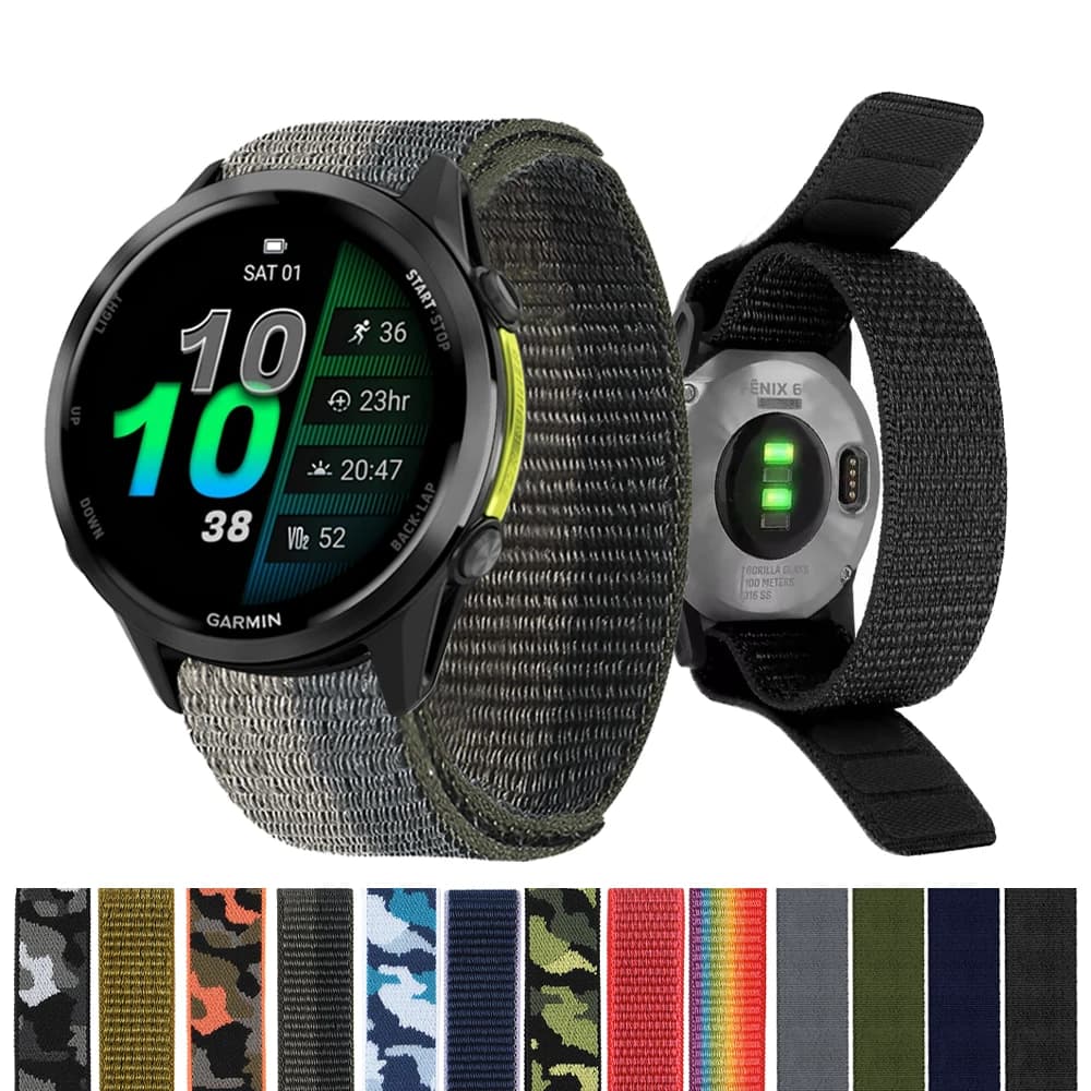 26mm 22mm cinturino in nylon per Garmin Forerunner 970 965 955 745 cinturino orologio Fenix 8 7X 7 6X 6 5/Enduro 3 braccialetto intrecciato Correa