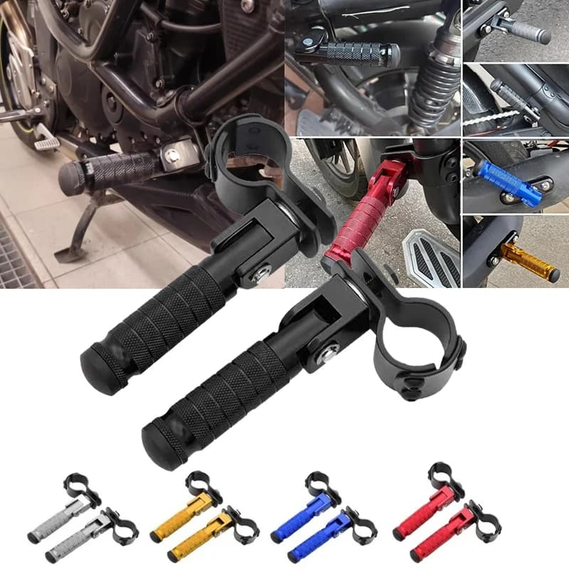 Pedane Pieghevoli Elettriche Universali in Acciaio Inossidabile da 30-35mm per Moto e Scooter - Ricambio Poggiapiedi